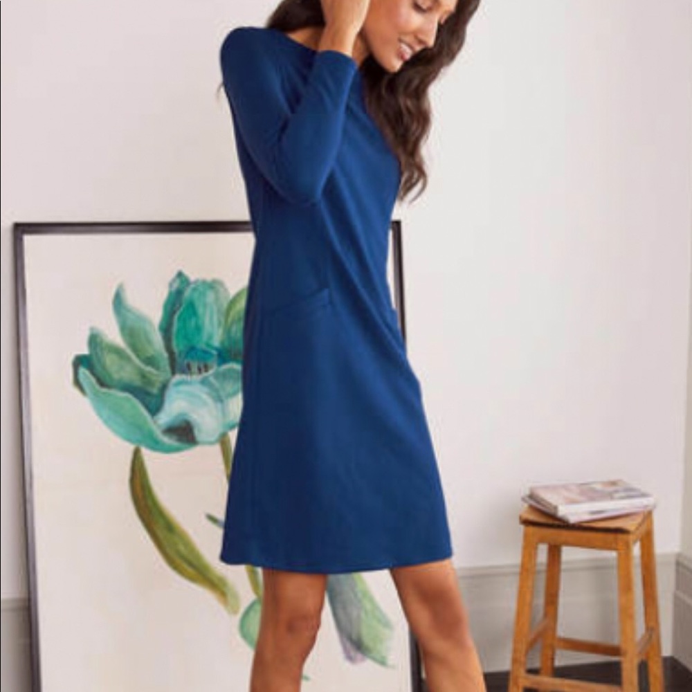 Boden Ingrid Jacquard Shift, US6, Deep Blue